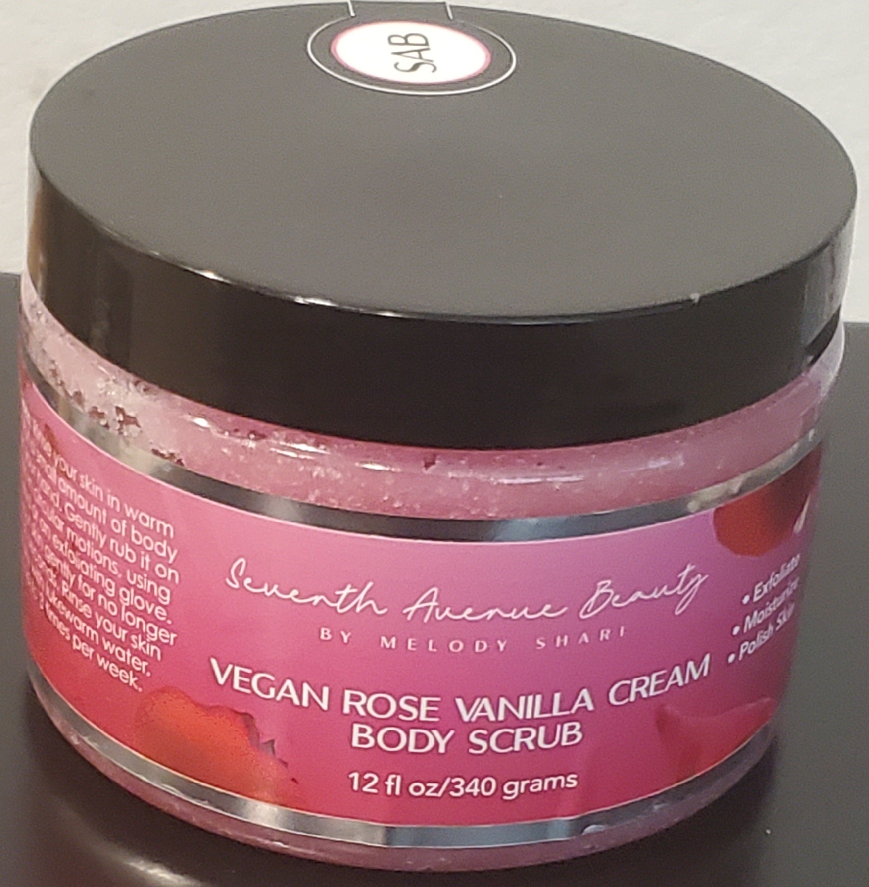 Seventh Avenue Beauty Vegan Rose Vanilla Cream Body Scrub