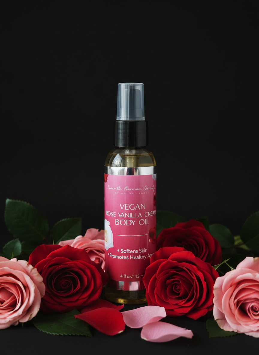 Seventh Avenue Beauty Vegan Rose Vanilla Cream Body Oil
