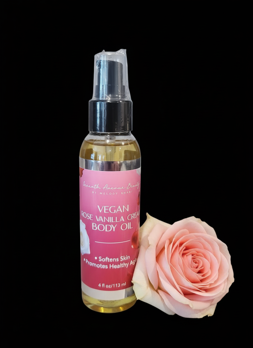 Seventh Avenue Beauty Vegan Rose Vanilla Cream Body Oil