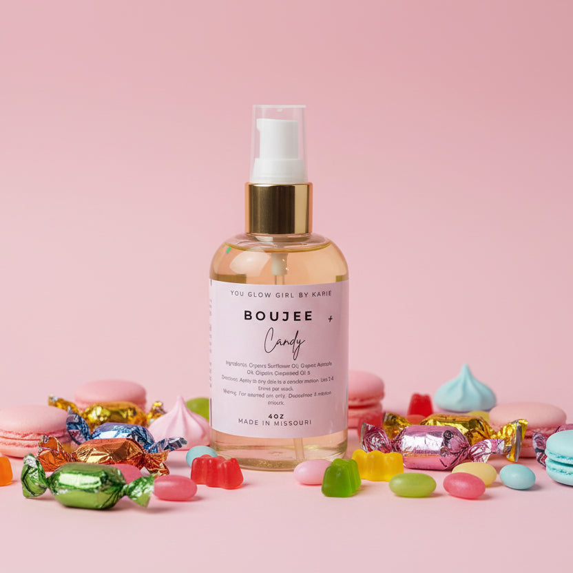 You Glow Girl By Karie Lg Body Oil (Scent Inspired by Yum Boujee Marshmallow)Boujee Candy