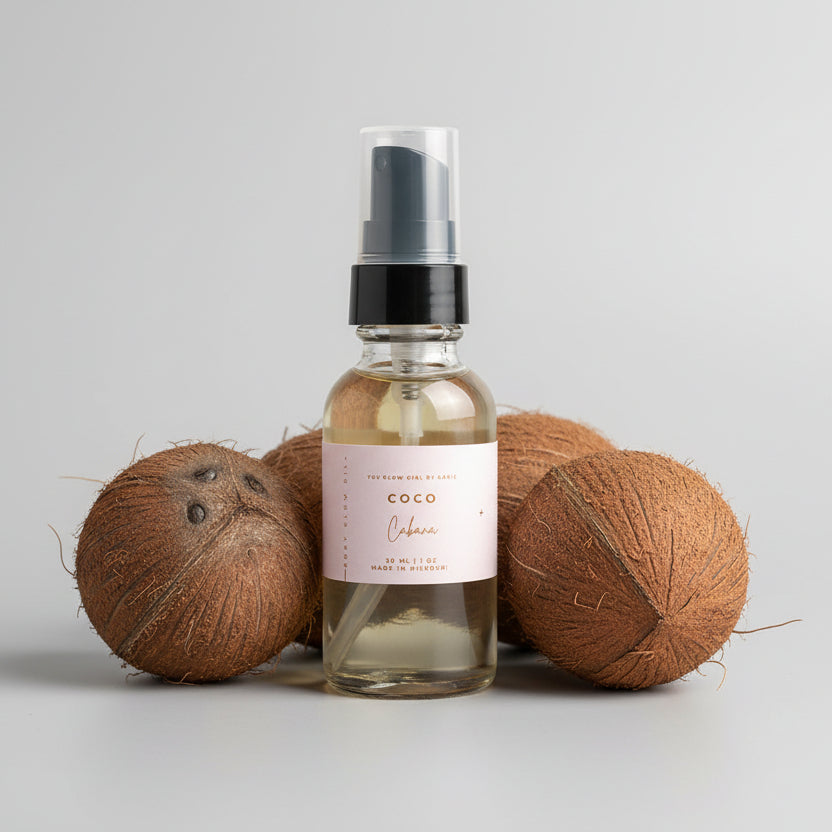 You Glow Girl By Karie Mini Body Oil (Scent: Coco Cabana-Coconut/Marshmallow type scent)